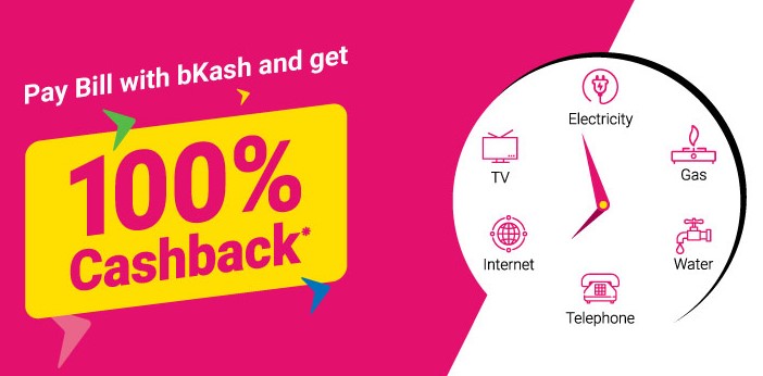 Pay Bill with bKash and get 100% Cashback