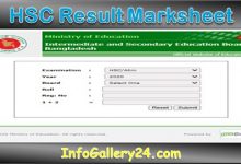 HSC Result Full Marksheet